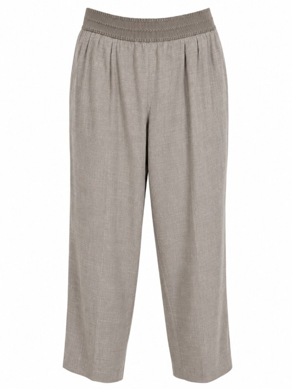APT. 9 Women’s XL Taupe Pull-On Wide-Leg Textured Lined Pants Elastic Waist
